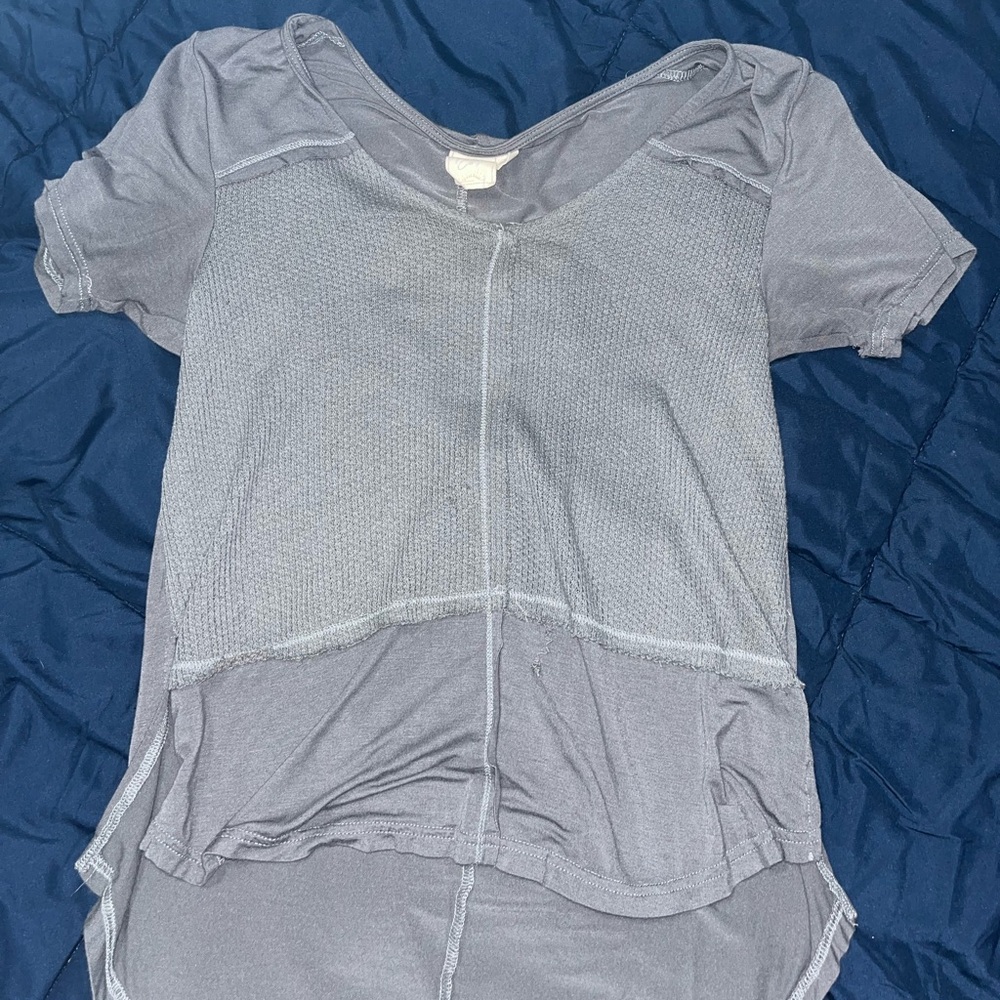 Gray Short Sleeve Top
